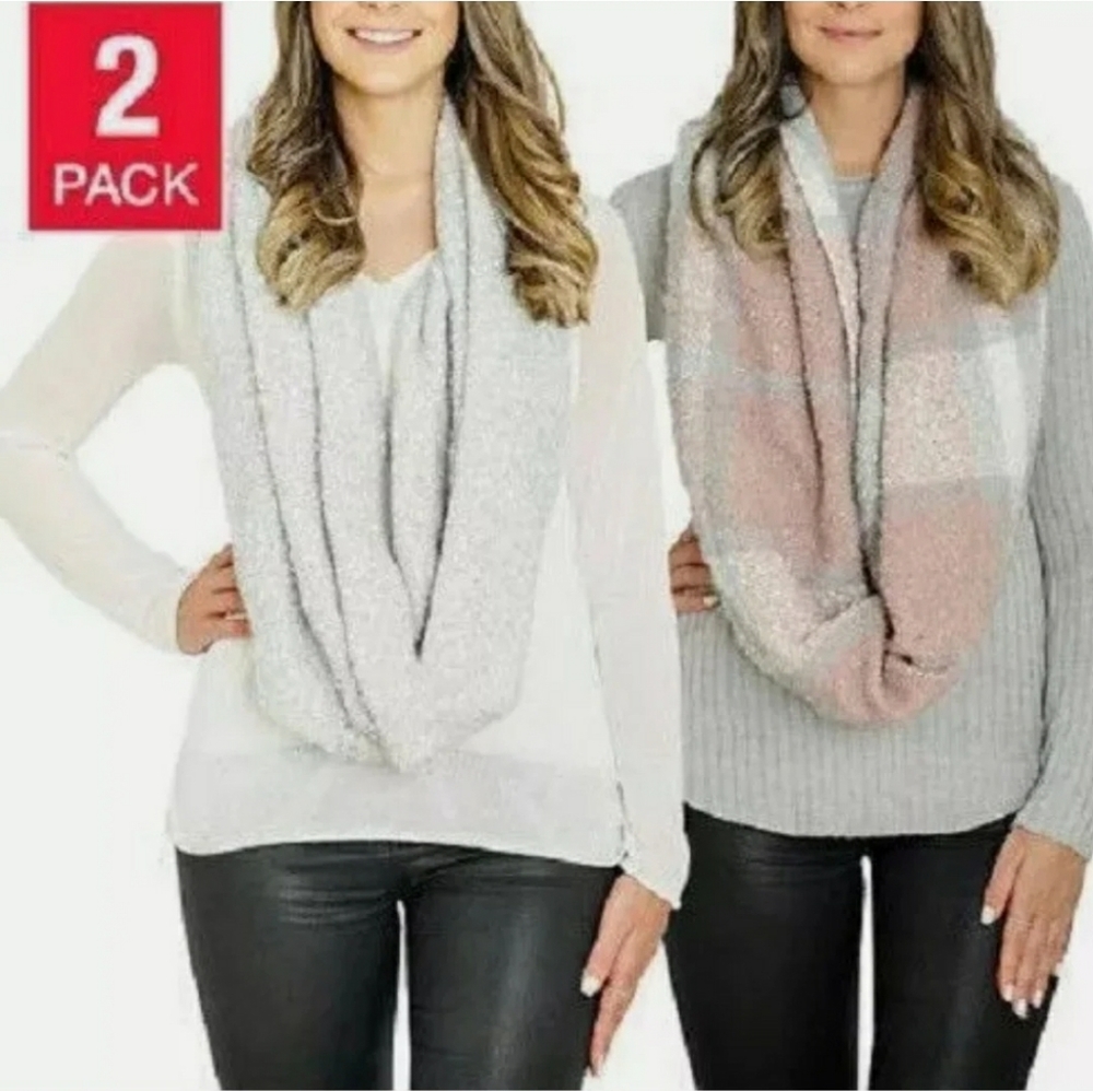 #10128-2 Women's Blanket and Infinity Scarf 2 Pack
